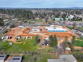A North view of Paradise Elementary with all 4 buildings and construction equipment
